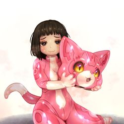 This is a pixiv picture whose title is ヒトバレしたロボ.
