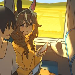 This is a pixiv picture whose title is 旅行.