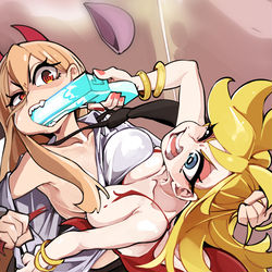 This is a pixiv picture whose title is 天使と悪魔.