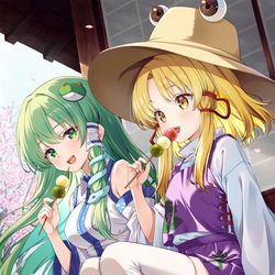 This is a pixiv picture whose title is 諏訪子さまと！.