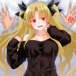 This is a pixiv picture whose title is セーターエレちゃんベットドン！.