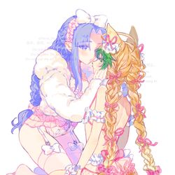 This is a pixiv picture whose title is 【skeb】ピンクふりふりアタランテとメディア.