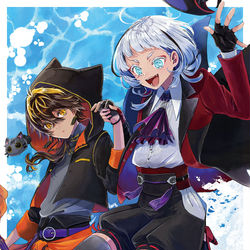 This is a pixiv picture whose title is 3/16新刊見本　火車切くんと九鬼君が友達になる話.