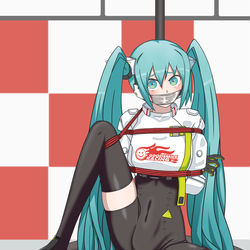 This is a pixiv picture whose title is レーシングミク2022 拘束表彰台.