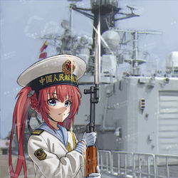 This is a pixiv picture whose title is 四大金刚x中国海军.