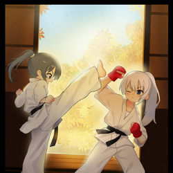 This is a pixiv picture whose title is 战斗中~.