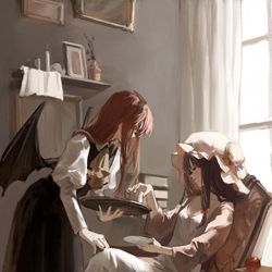 This is a pixiv picture whose title is パチュリーと小悪魔.