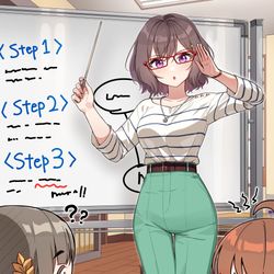 This is a pixiv picture whose title is 先生、わかりません。.