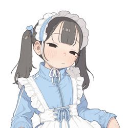 This is a pixiv picture whose title is 水色メイド.