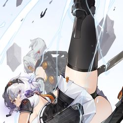This is a pixiv picture whose title is 「シルバー小隊 対エーテリアス TW-AN 2式ー」.