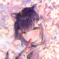 This is a pixiv picture whose title is 花よりにゃんこ❀.
