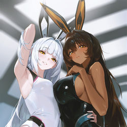 This is a pixiv picture whose title is Swimsuit Blanc & Noir.
