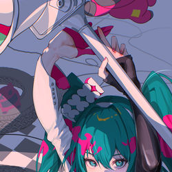 This is a pixiv picture whose title is レーシングミク2025.