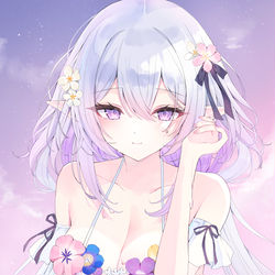 This is a pixiv picture whose title is キャストリスちゃんと夕方海デート💜.