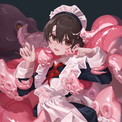 This is a pixiv picture whose title is 男女仆.