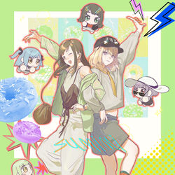 This is a pixiv picture whose title is 两人合在一起，就是sumimi！🍩🕶️.