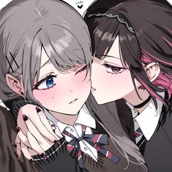 This is a pixiv picture whose title is 🩵志乃と恋1巻重版御礼🩷.