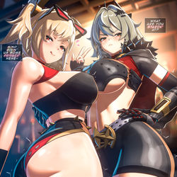 This is a pixiv picture whose title is [ZZZ] Burnice x Caesar King.