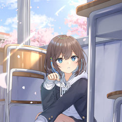 This is a pixiv picture whose title is 教室.