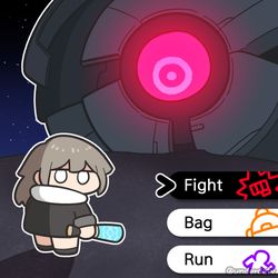 This is a pixiv picture whose title is 회색머리vs로봇머리.