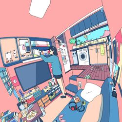 This is a pixiv picture whose title is キッチン横のスペース.