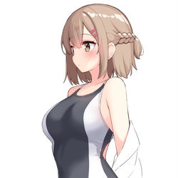 This is a pixiv picture whose title is 競泳幼馴染ちゃん落書き.
