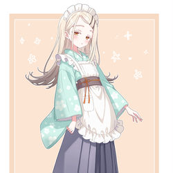 This is a pixiv picture whose title is 和服メイド篠澤さん.