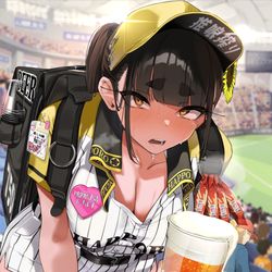 This is a pixiv picture whose title is ホームラン級のビールガールなうちの子.