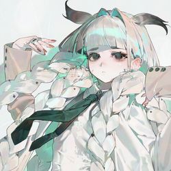 This is a pixiv picture whose title is 💚🤍🫧.