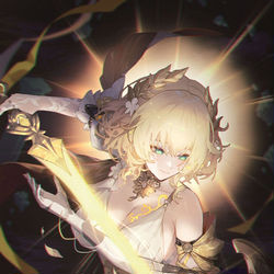 This is a pixiv picture whose title is Aglaea💛🧶.