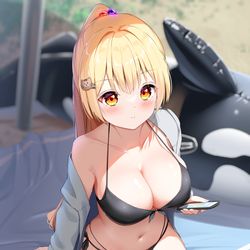 This is a pixiv picture whose title is 瑠奈　海水浴.