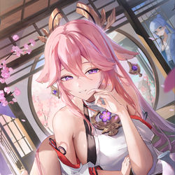 This is a pixiv picture whose title is どうじゃ？妾と一杯.