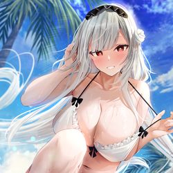 This is a pixiv picture whose title is どこを見ているのですか？ご主人さま♡.