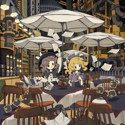 This is a pixiv picture whose title is 少女作業中　大空魔術.