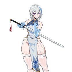 This is a pixiv picture whose title is 【小说oc】青莲山妙剑门宗主亲传弟子 南良玉 人设+损伤差分.