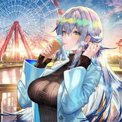 This is a pixiv picture whose title is 里芙生贺.