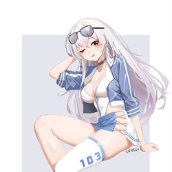 This is a pixiv picture whose title is 舰R 赛车女郎长春.