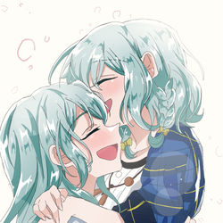 This is a pixiv picture whose title is Double mint 💚💙.