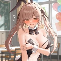 This is a pixiv picture whose title is 私普通のバニー服って聞いたんですけど！！.