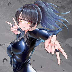 This is a pixiv picture whose title is 夜に駆ける鴉.