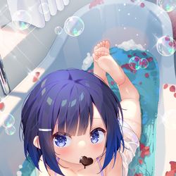 This is a pixiv picture whose title is お風呂中のえちえちなフユちゃん.