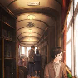 This is a pixiv picture whose title is 移動図書館と春の訪れ.