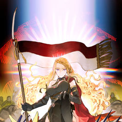 This is a pixiv picture whose title is 傾国の美女（物理）.