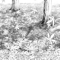 This is a pixiv picture whose title is もみじ落ち葉ブラシ2種.