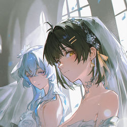 This is a pixiv picture whose title is 女漂x守岸人（花嫁）.
