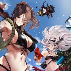 This is a pixiv picture whose title is 孫一と杉谷さん.