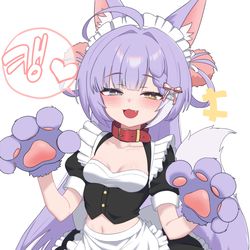This is a pixiv picture whose title is 캥캥 메이드 부키.