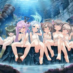 This is a pixiv picture whose title is Umihime and her happy friends.