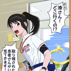 This is a pixiv picture whose title is 新人看護師湊さん.