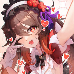 This is a pixiv picture whose title is CAFE CUTIE 胡桃.